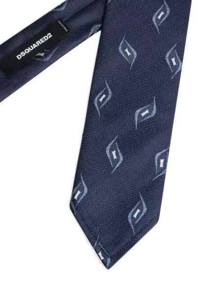Cravată Dsquared2 cu imagine cu imprimeu geometric albastru