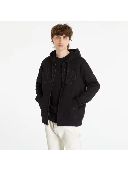 Суитшърт GAP V-Heritage Logo Fz True Black S черно