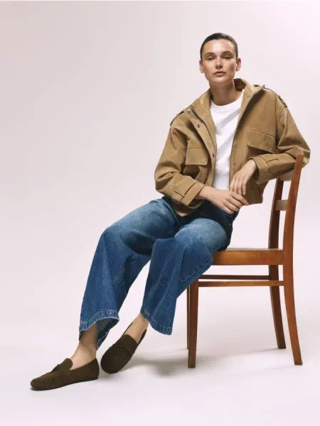 Кожаные мокасины Reserved зеленые