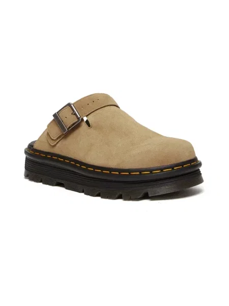 Klapki Dr. Martens zamszowe beżowe