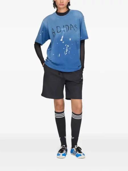 Ριγέ μπουφάν πουκάμισο Adidas με σχέδιο μπλε