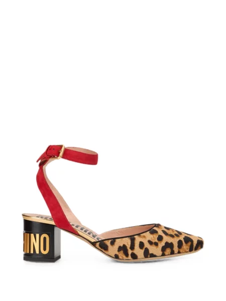 Pantofi cu toc Moschino cu imagine cu model leopard maro