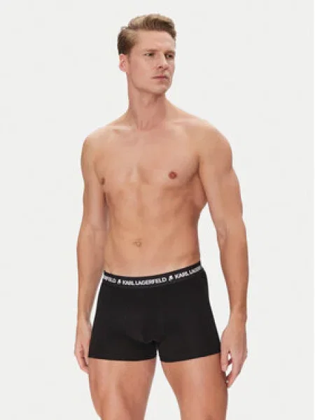 Boxerky KARL LAGERFELD Logo Trunk 5 párů black černé