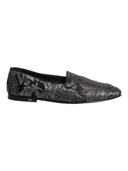 Półbuty Dolce And Gabbana skórzane wsuwane szare