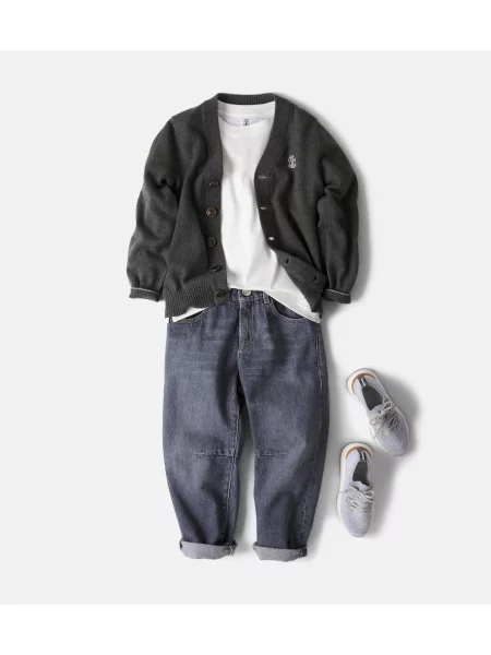 Gyerek sneaker Brunello Cucinelli szürke