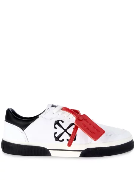 Sneakerși Off-white din canvas alb