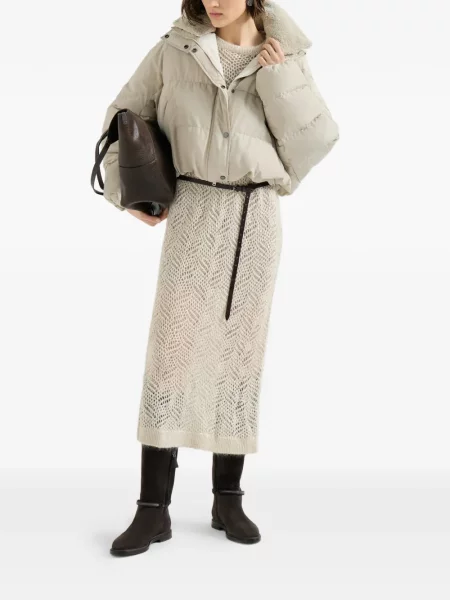 Rochie Brunello Cucinelli de lână cu imprimeu abstract