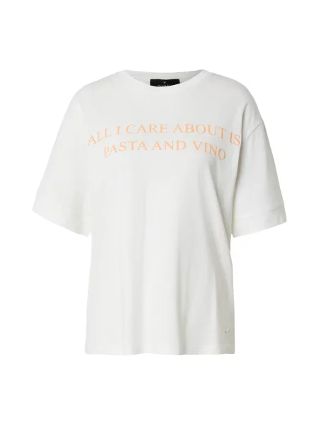 Monari Tricou portocaliu pastel alb