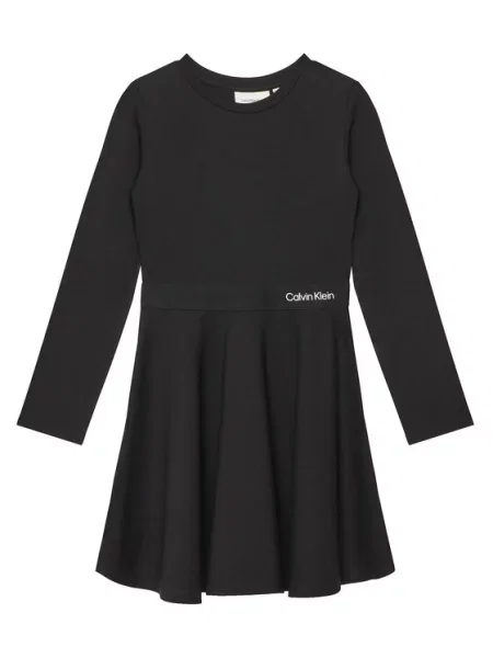 Calvin Klein Jeans Sukienka codzienna Logo Tape D czarny