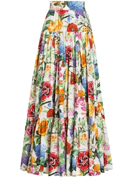 Fusta maxi Dolce & Gabbana cu model floral cu imagine alb