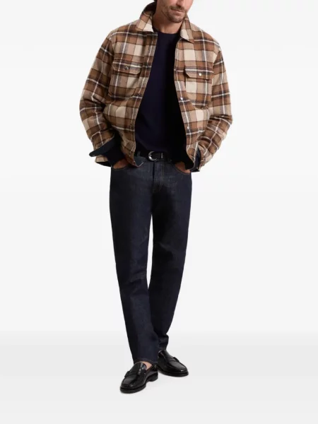 Pledinė raštuota marškinėlių tipo striukė Woolrich ruda