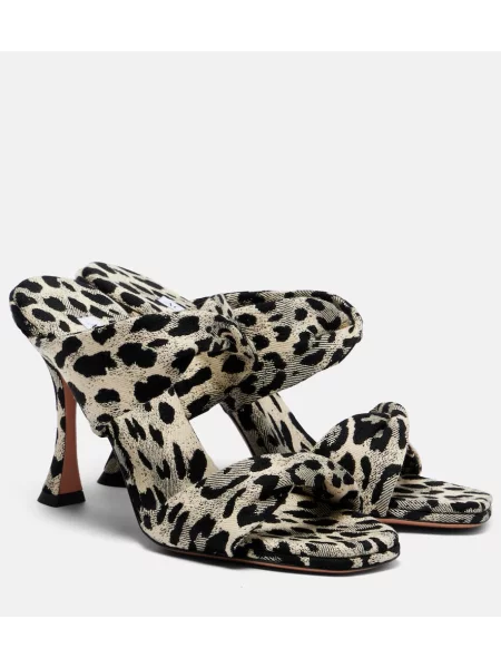 Sandale Aquazzura cu imagine cu model leopard bej