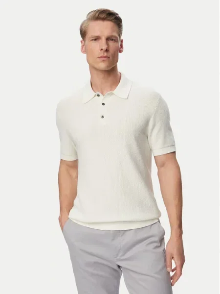 Calvin Klein Тениска с яка и Кремав