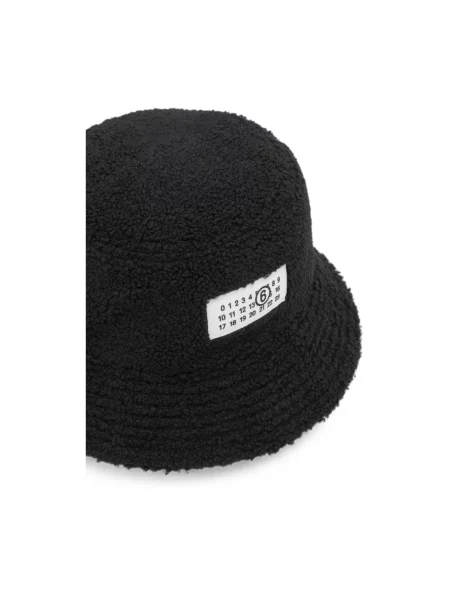 Czapka Mm6 Maison Margiela skórzana czarna