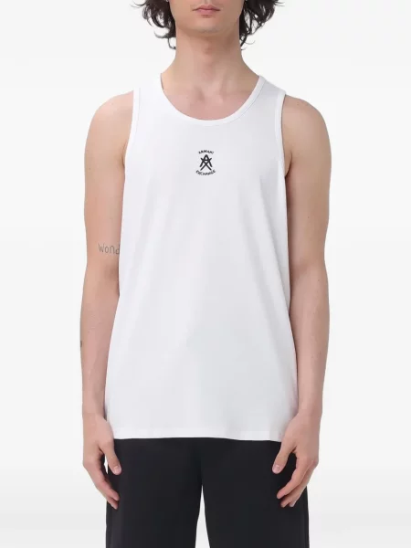 Γιλέκο Armani Exchange με κέντημα από ζέρσεϋ λευκό