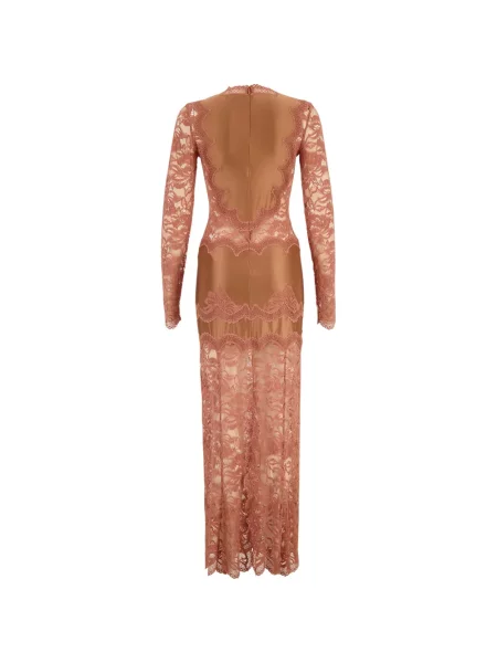 Rochie maxi Rabanne cu decolteu în V din dantelă