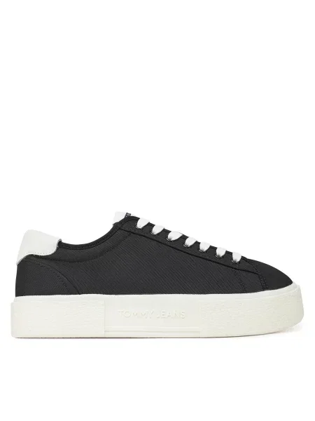 Tenisice Tommy Jeans Tjw Flatform Canvas Sneaker crna