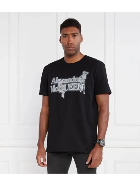 Alexander McQueen Póló NEON SKEL fekete