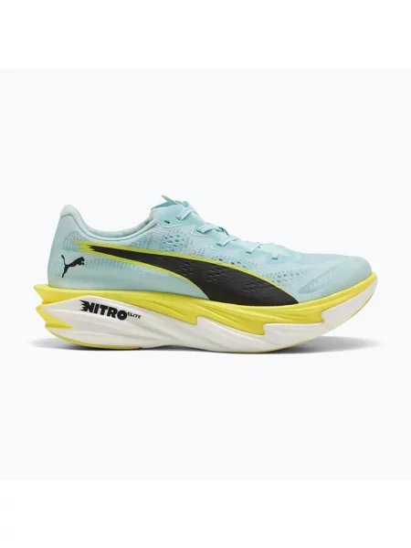 Încălțăminte de alergare pentru femei Puma Deviate Nitro Elite 4 Fresh Water/Lemon Crush/Puma Black negru