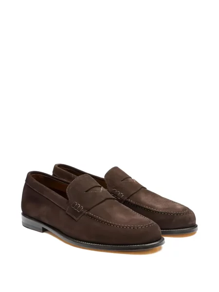 Pantofi loafer Doucal's din piele de căprioară maro