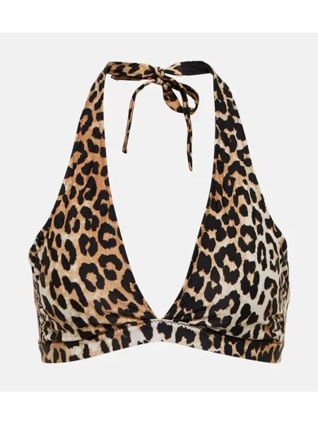 Bikini Ganni cu imagine cu model leopard