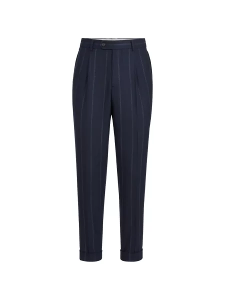 Pantaloni Brunello Cucinelli de lână albastru