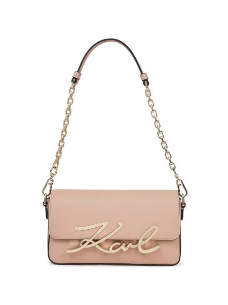 Colier Karl Lagerfeld din piele roz