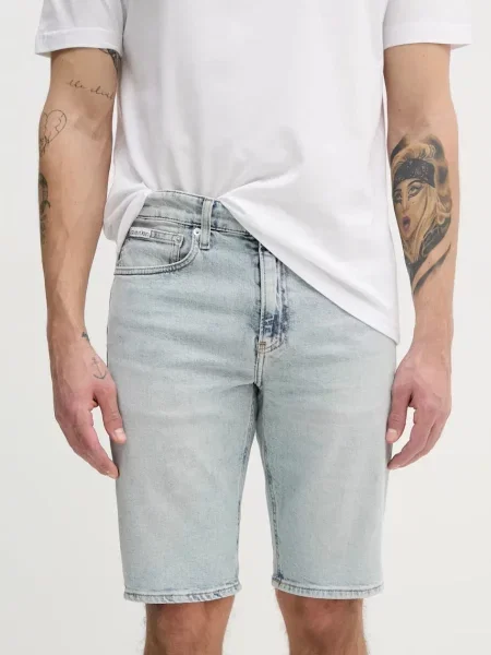 Calvin Klein Jeans pantaloni scurti jeans albastru
