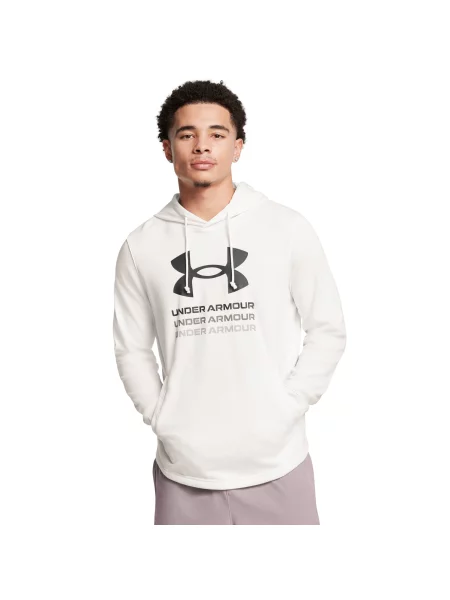 Hanorac cu glugă Under Armour cu glugă din material terry alb