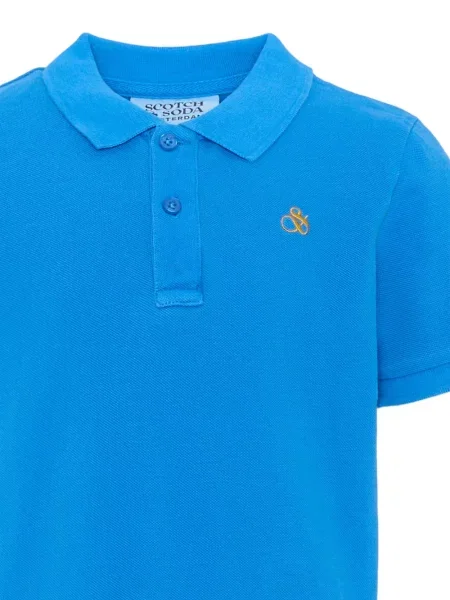 Koszulka polo dziecięca Scotch & Soda niebieska