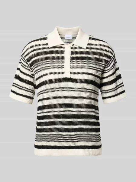 T-shirt o kroju regular fit w dzianinowej optyce Comma czarna