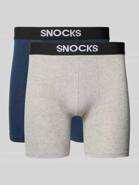 Bokserki z elastycznym pasem z logo Snocks granatowe
