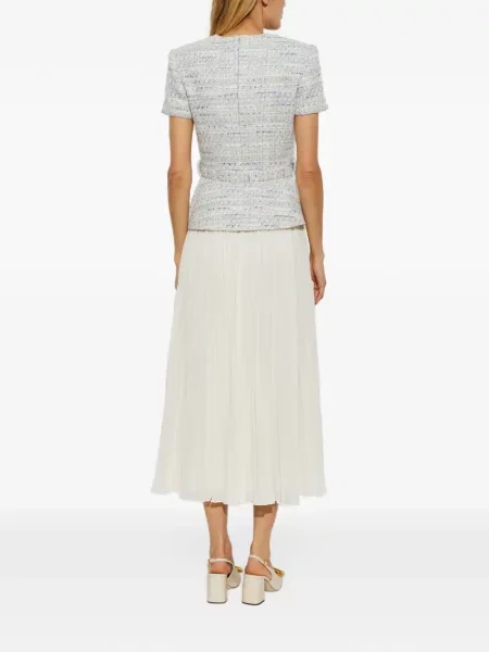 Rochie midi Self-portrait din șifon albastru