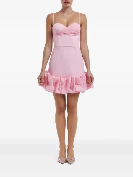 Rochie mini Post Meridiem drapată de costum roz