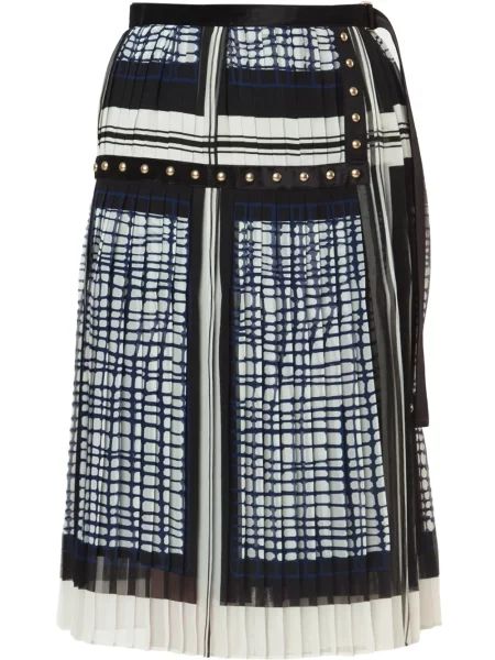 Fusta plisata Sacai plisată alb