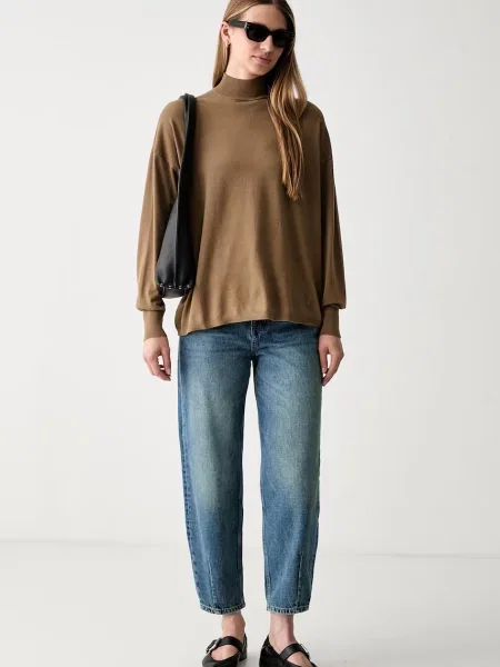 Trussardi pulover z viskozo rjava