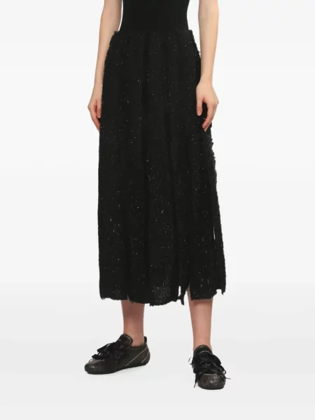 Fusta plisata Simone Rocha plisată până la genunchi negru