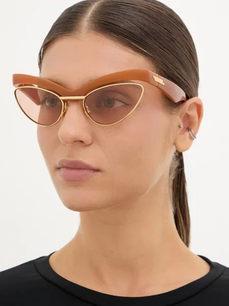 Bottega Veneta slnečné okuliare typ mačacieho oka dámske oranžová