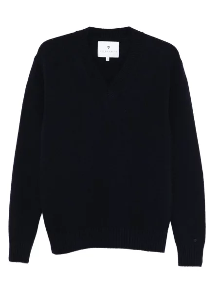 Pulover Seven Gauge cu decolteu în V lung negru