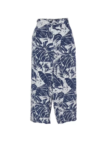 Pantaloni Weekend Max Mara cu imagine cu imprimeu tropical albastru