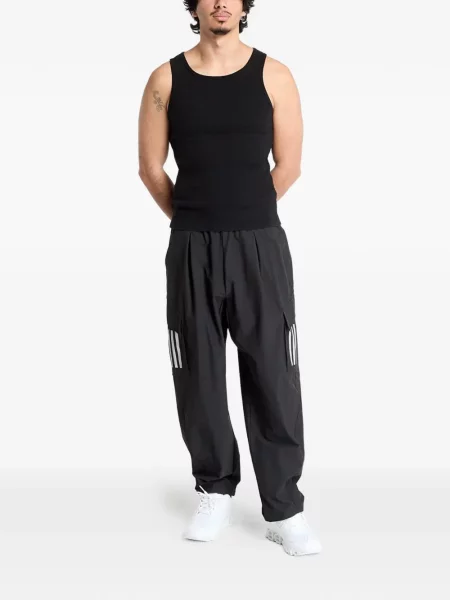 Pantaloni cargo Adidas cu dungi clasici alergare negru