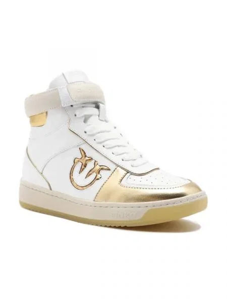 Pinko De piele sneakers Lorena Basket Hi alb