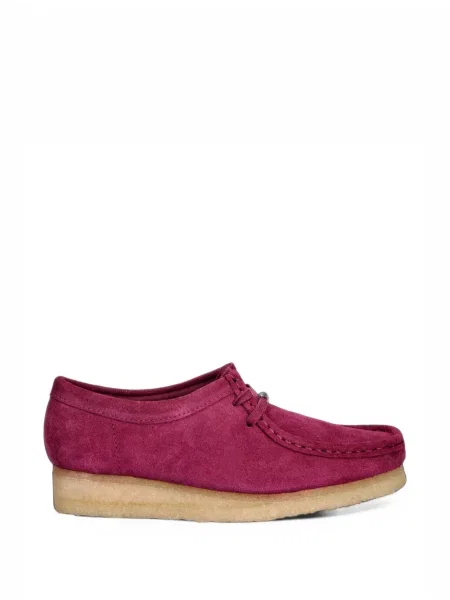 Pantofi loafer Clarks Originals cu șireturi din dantelă roz