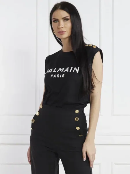 Top Balmain cu imagine negru