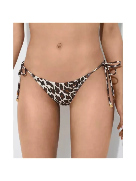 Bikini Tory Burch z nadrukiem ze sznurkiem brązowe