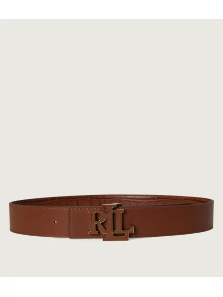LAUREN RALPH LAUREN Curea din piele cu două fețe Logo Reversible maro