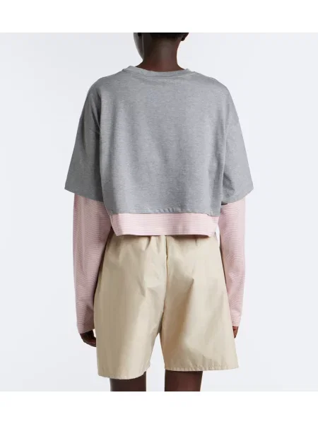 Tricou Miu Miu din jerseu gri