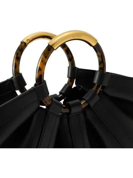 Coccinelle De piele geantă shopper + borsetă SHELL negru
