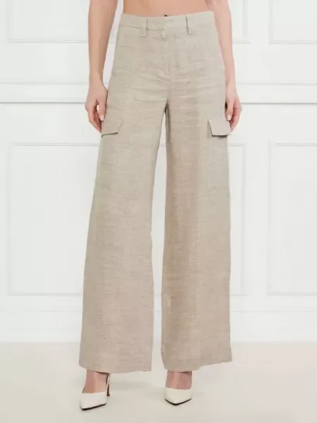 Marella Len nadrág GELADA | flare fit bézs