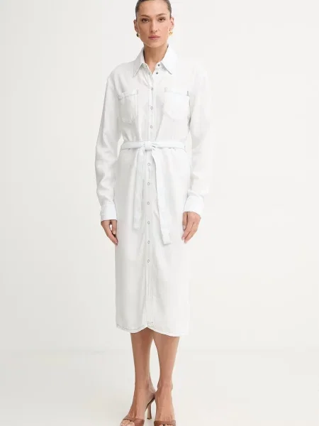 Patrizia Pepe sukienka z lyocellu biała